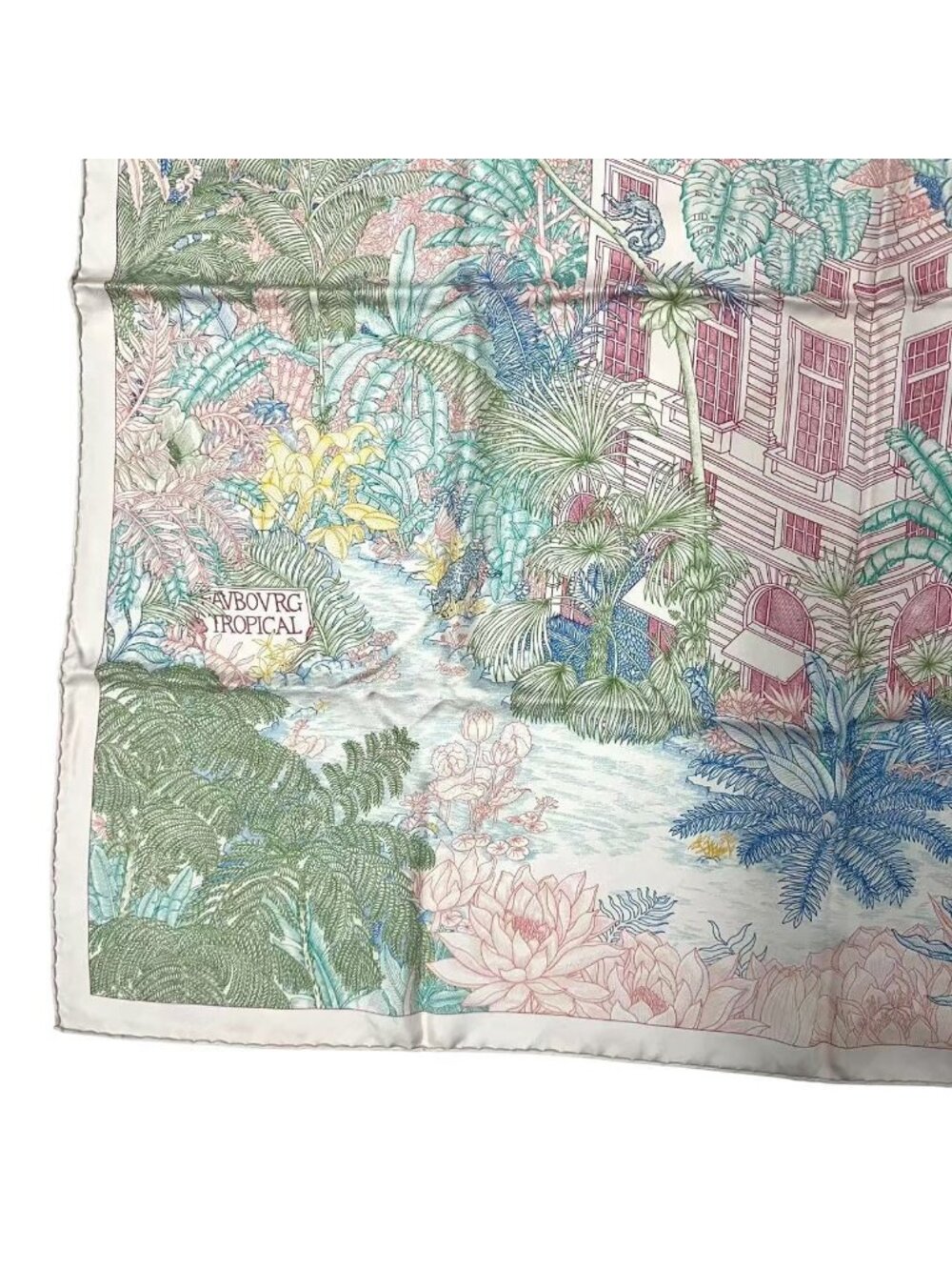 Hermes Scarf Carre 90 Silk Faubourg Tropical Multicolor - Picture 5 of 8